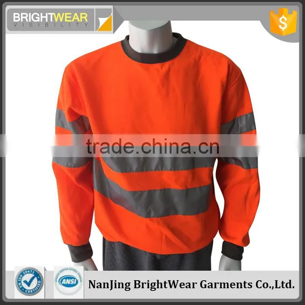 100% Polyester Inner Brush Fleece hi Vis Sweatshirt Meet EN ISO20471