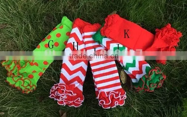 Free Shipping Baby Chevron Chirstmas Leg Warmer With Cotton Ruffle Zig Zag Leg Warmers Ruffled Leg Warmer