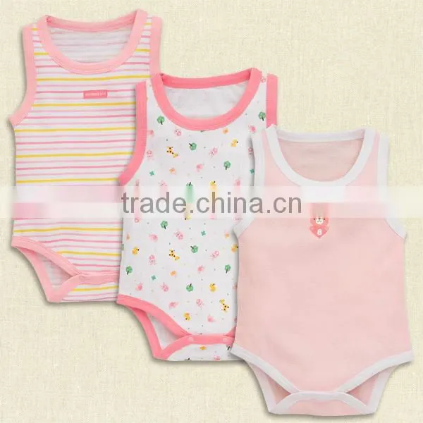 Wholesale High Quality Custom Logo NO Sleeve Baby Rompers Clothes Animal Pattern