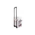 Square White Cardboard Trolley 2 - Wheels With Glossy Varnishing