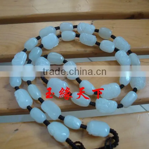 Jewels Jade Hetian Jade Jade Necklace Male Eighteen Arhats Handmade Jade Pendant Necklace Chain Lanyard Mens Genuine Jade Stone photo-3