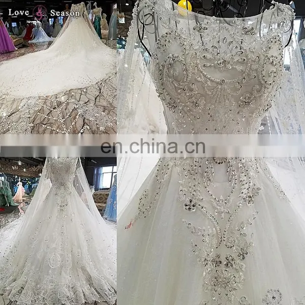 LS00218 White Arab Long Sleeve Muslim Sexy See Through Corset Saree Designs Wedding Dress photo-2