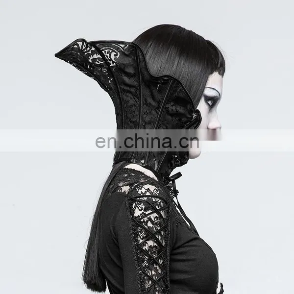 Punk Rave Gothic Victorian Black Lace Neck-corset Collar Head-piece S-219 photo-2