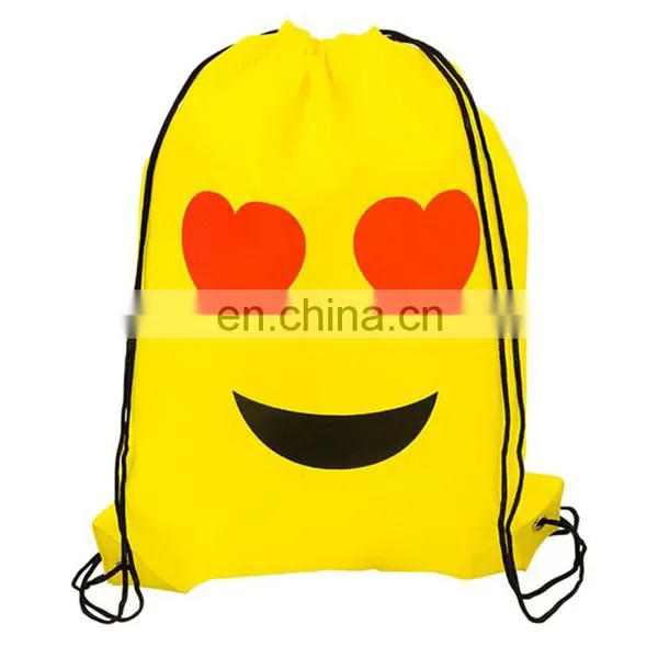 Custom Cute Kid's Emoji Drawstring Backpack in Assorted Emoji Styles for Children photo-2