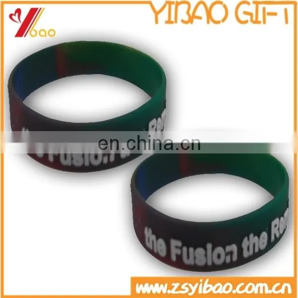 Smart Dual Colors Silicone Wristband,Custom Red and Black Dual Colors/Segmented Colors/Mix Colors Silicone Bracelet Wristband photo-3