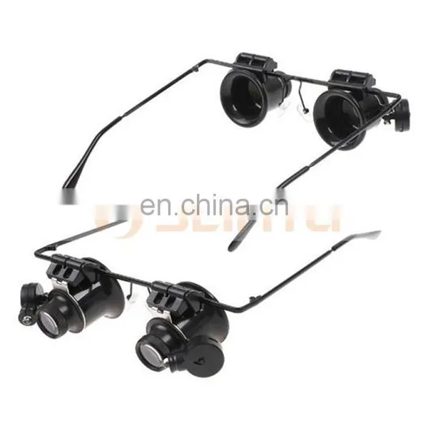 Binoculus Glasses Loupe LED Light 20X Eyewear Magnifier photo-2
