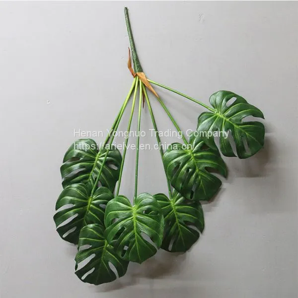 High Grade Green Plant 7 Branches Real Touch Turtle Leaf Artificial Plants photo-3