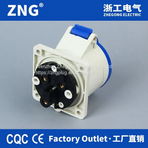 Wall Mount Industrial Socket 220V 16A3P, Hidden Flush Mount Industrial Socket 16A 2P+PE IP44 photo-3