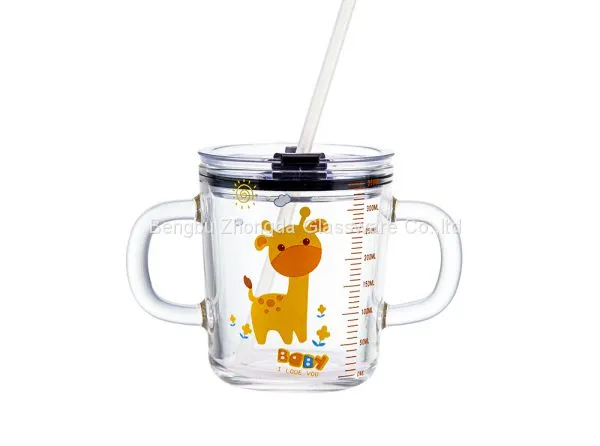 Measuring Two Handles Glass Mug With Custom Printing photo-2