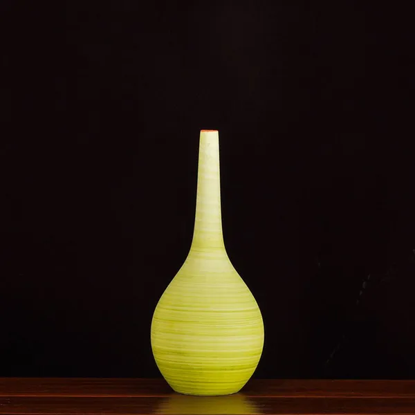 Nordic Modern Simple Hand Made Large Green Ceramic Flower Vase For Shopping Mall Decor photo-4