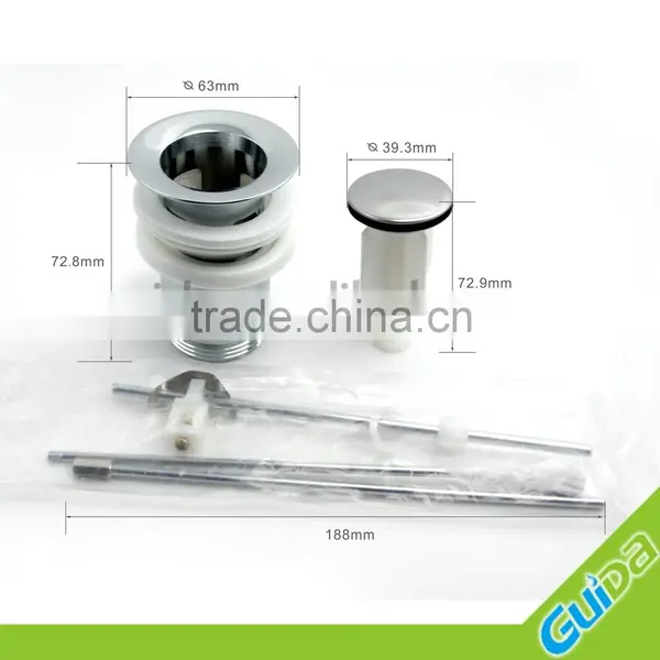 Chrome Bathroom Basin Sink Rod Operated Push Pull Lever Pop Up Waste Plug photo-6