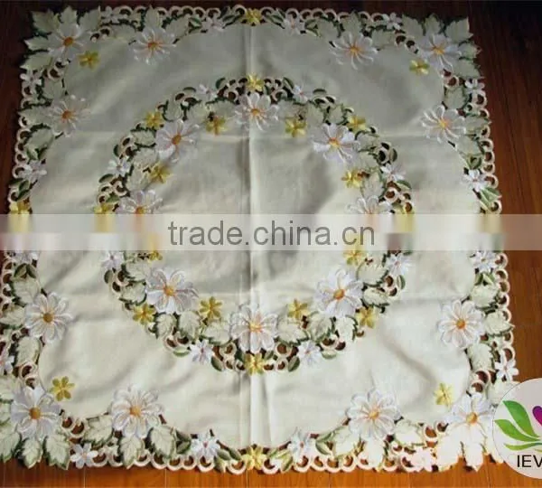 Beige Flower Beautiful Handmade Embroidery Cheap Tablecloth Wholesale Tablecloth Lmzc1007(3)K photo-2