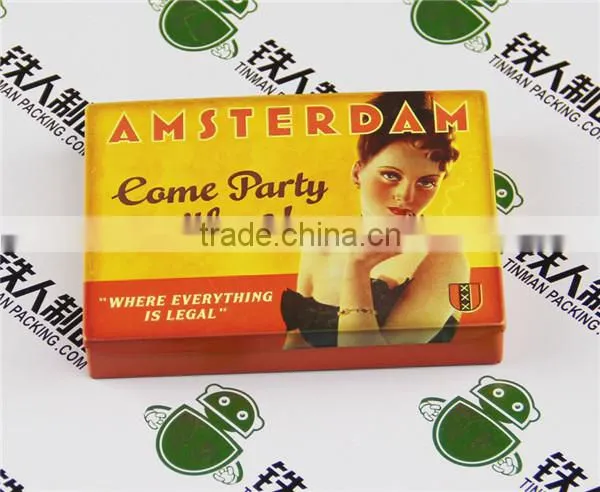 Metal Candy Rectangular Tin Box With Hinged Lid photo-2