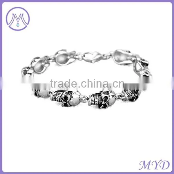 High Quality 304 Stainless Steel Skull Skeleton Bracelet for Mens Jewelry photo-2