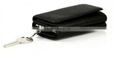Wholesale Fashion Double Key Case With Hooks Genuine Leather Keychain photo-2