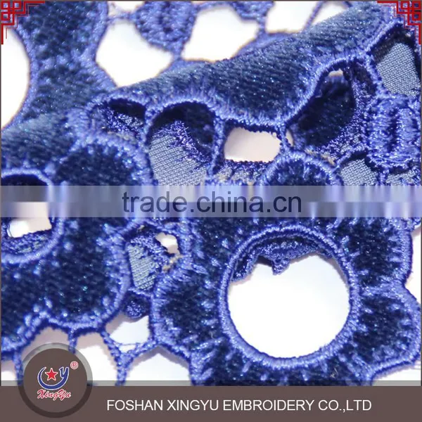 Wholesales Woolen Red/pink/blue Laser Embroidery Design Nets Flower Geometry Style Lace Fabric photo-6