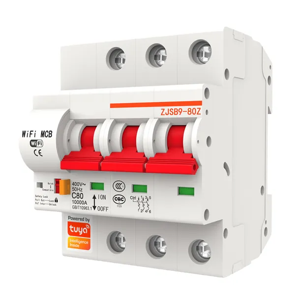 4 Pole 380V Smart MCB Breaker Switch 100A Earth Leakage Protection Plastic Molded Case IoT Remote Control photo-3