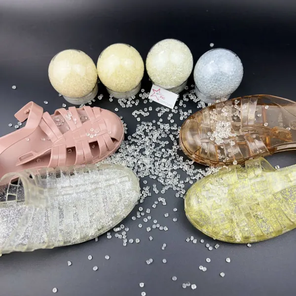 Clear Transparent PVC Granules Soft PVC Pellets For Crystal Slipper Ladies Sandal Raw Material photo-4