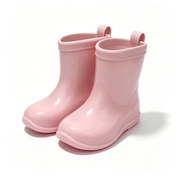 Proshield Work Kids Middle Calf Solid Yellow Rain Boots, Waterproof Plain Children Rain Boots