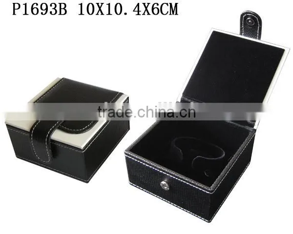 Fashion PU Leather Paper Watch Box With Black Velvet Insert Manufacturers China P1693W photo-6