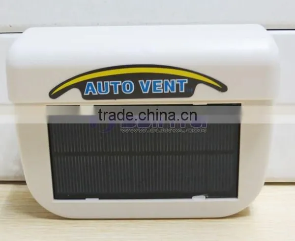 White 1W Solar Auto Vent Car Fan Cooler photo-3