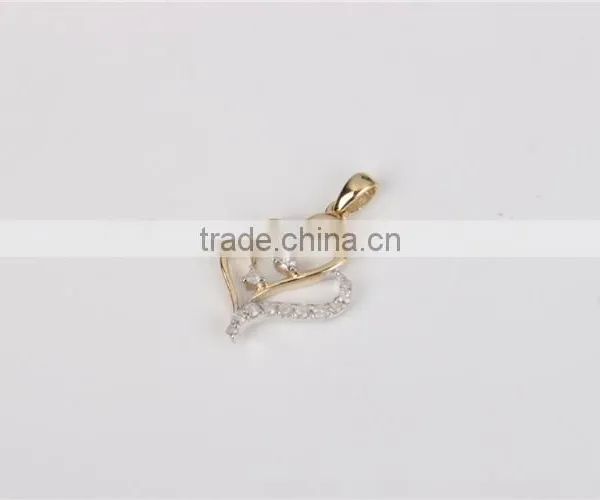 2016 Valentine's Day Gift Heart Shape 10k Gold Fashion Wedding Pendant for Girl Friend photo-2
