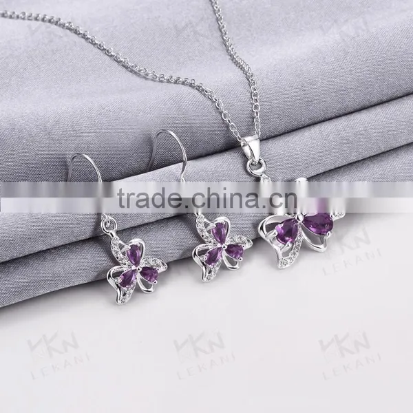New Jewelry Plated Rhinestone Heart Wedding Necklace Set photo-3