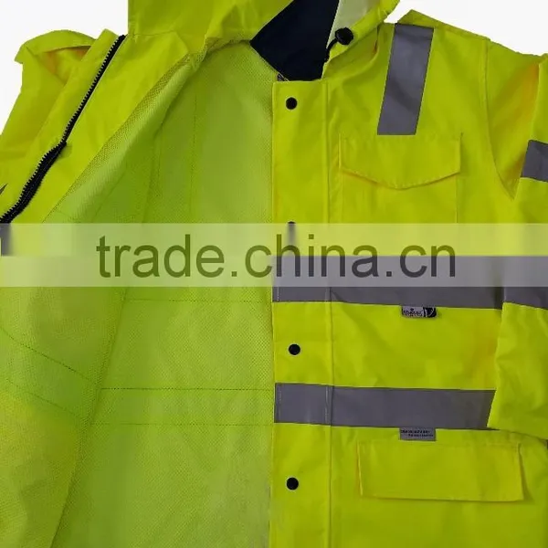 EN471 His -vis Raincoat With Reflective Reflective photo-2