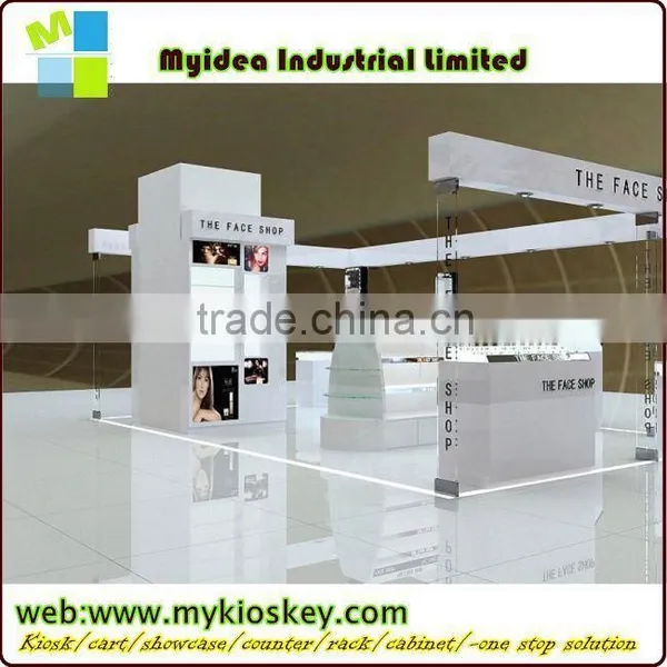 Wood Glass Cashier Counter With High Power LED Light photo-3