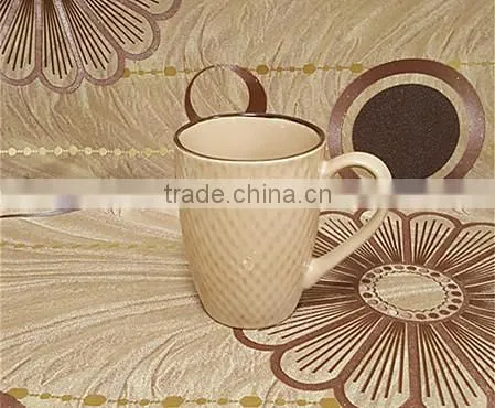 2016 Noverty Embossed 11 oz Solid Color Cheap Stoneware Tea Mug With Rim photo-5