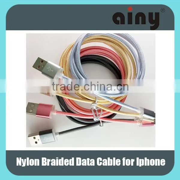 Durable Nylon Braided USB Cable With Aluminum Alloy Housing for Iphone photo-4