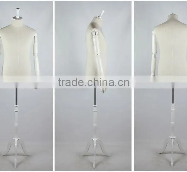 Torso Male Mannequins With Plastic Arms and Wood Base photo-2