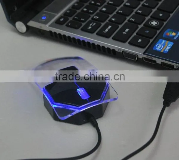 Computer USB Wired Optical LED Transparent Mouse photo-5