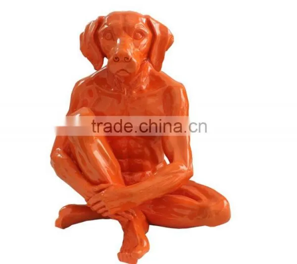 Resin Human Body With Dog Head Statue,creative Statue photo-3