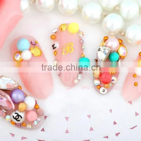 2015 New 4*6mm Candy Color Resin Beads Nail Flat Back Rhinestones Beautiful Resin Stone for Nails 3d Nail Art Decoration photo-3