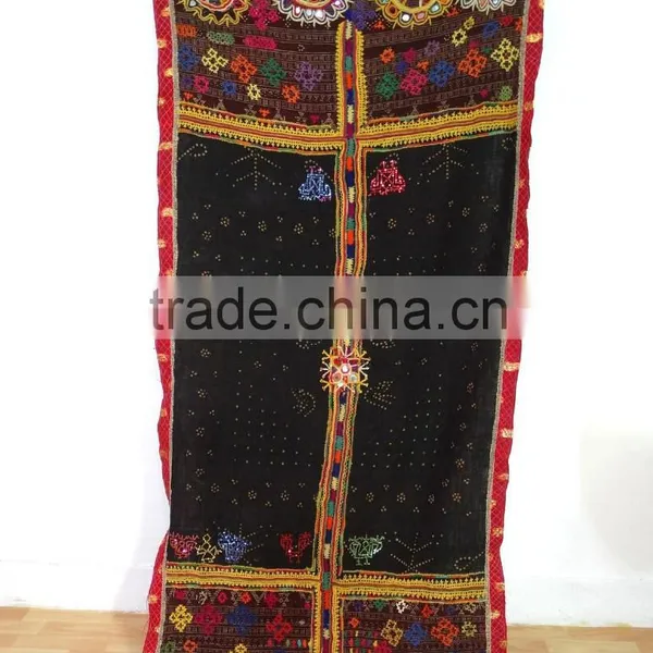 Vintage Handmade Rabari/ Kutch Woollen Throw 90 X 38 Inche Vintage Rabari Throw Gypsy Kutch Wool Throw Handmade Rabari Shawl photo-2