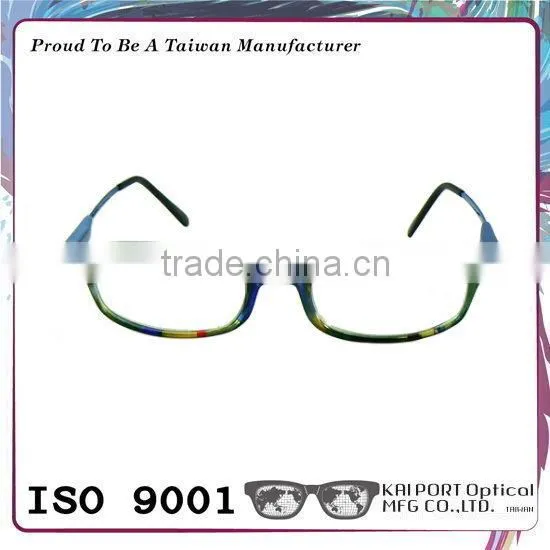 Special Paper Transfer Pattern and Matched Color Metal Temples Glasses Frame photo-3