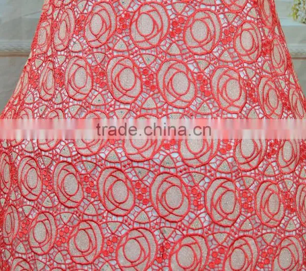Latest Cord Lace Popular African Lady Suit Fabric Beaded Lace for Evening Dress photo-2