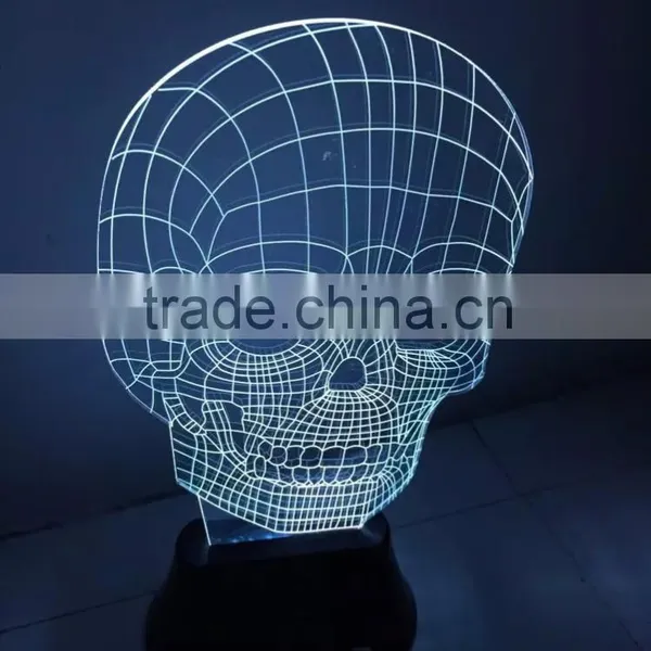 Skull Night Light 3D Visual LED Night Light Creative Lava Table Lamp Novelty Lighting Bedroom Light photo-3