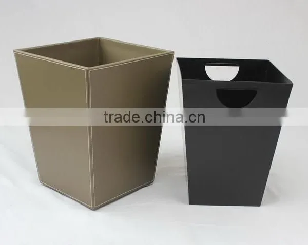 Faux Leather Waste Bin With Metal Insert photo-3