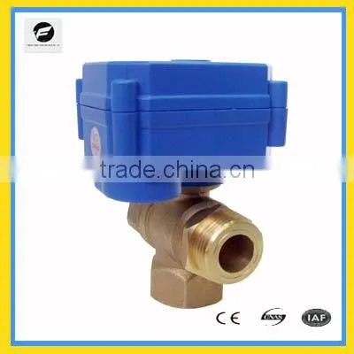 2016 High Quanlity Motorized Ball Valve 3way Brass/SS304 CWX-15Q/N