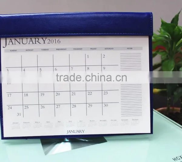 Popularity Wholesales Recycled pu Leather Cheap Office Portable Desk Calendar photo-2