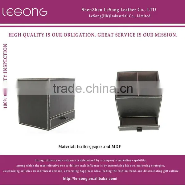 Foldable Multifunctional Faux Leather Storage Box/MDF Storage Case