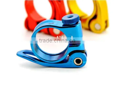 31.8mm CNC Colorful Aluminum Alloy Quick Release Bicycle Seat Post Clamp photo-3