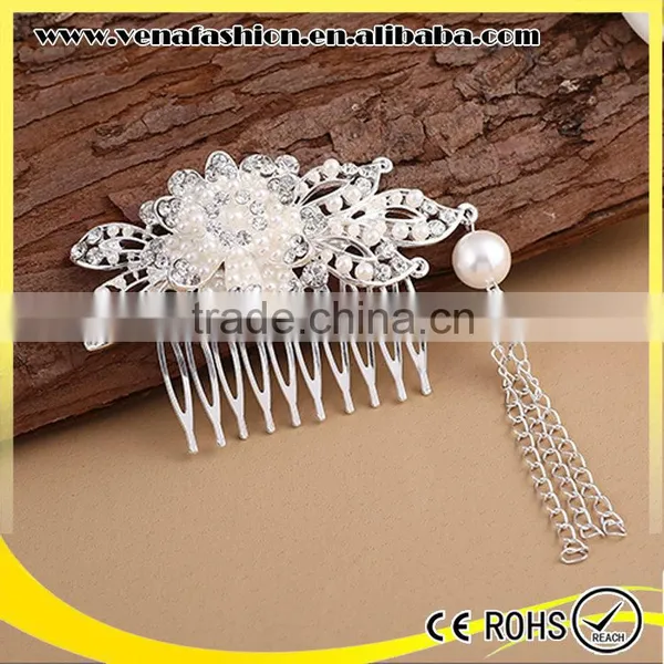 Tassels Wedding Cheap Personalized Hair Comb Holder photo-5