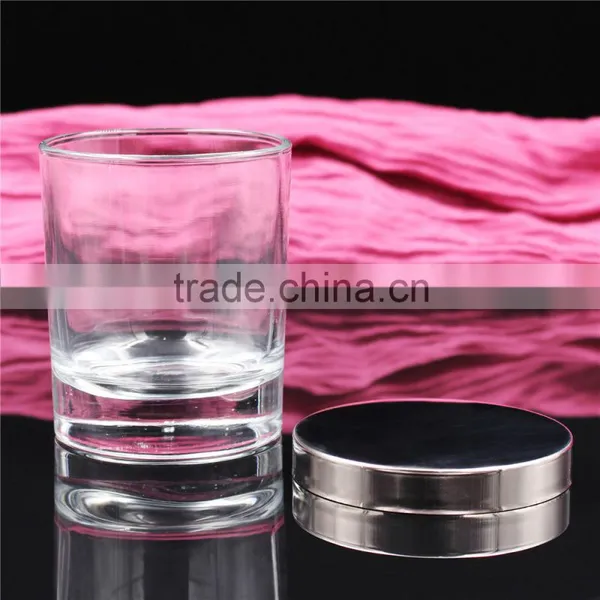 Luxury Thick Bottom Clear Glass Scented Candle Jars With Metal Lid photo-2