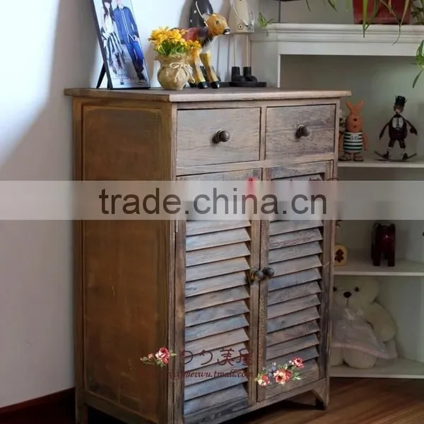 Living Room Solid Wood Shutter Shoes Collect Racks ,storage Cabinet photo-6