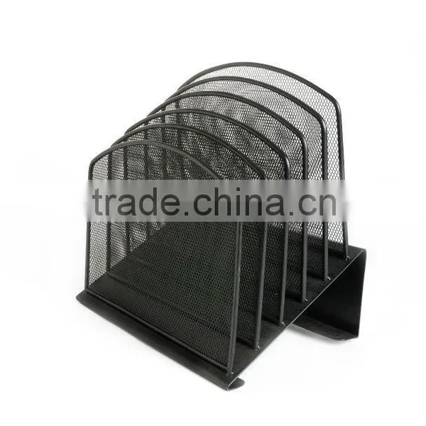 Metal Wire Office Five Upright Sections Desk Organizer Document Tray photo-2