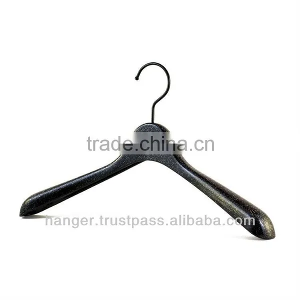 Black Plastic Hanger With Sparkling Foil Paint for Clothing Manufacturer