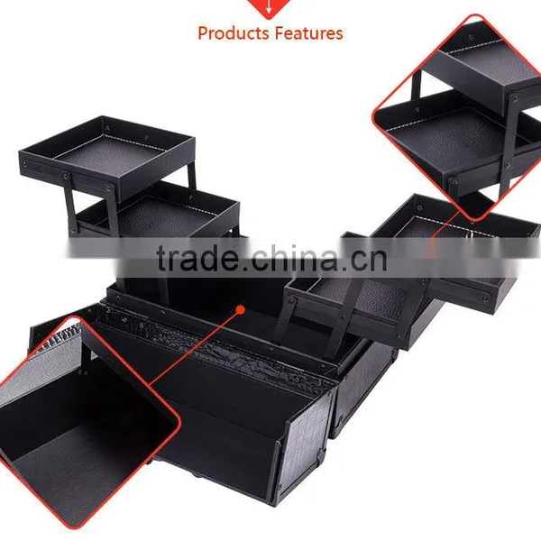 Clear Acrylic Top Jewelry Or Cosmetic Storage Display Boxes Makeup Train Case With Lock photo-4